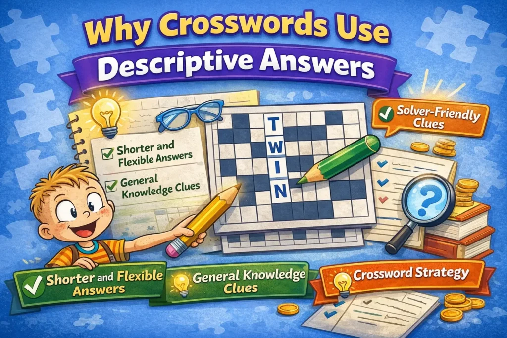 Why crosswords use descriptive answers